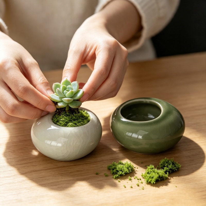 Mini Ice Crack Glazed Plant Po - огляд і ціна Succulent Set