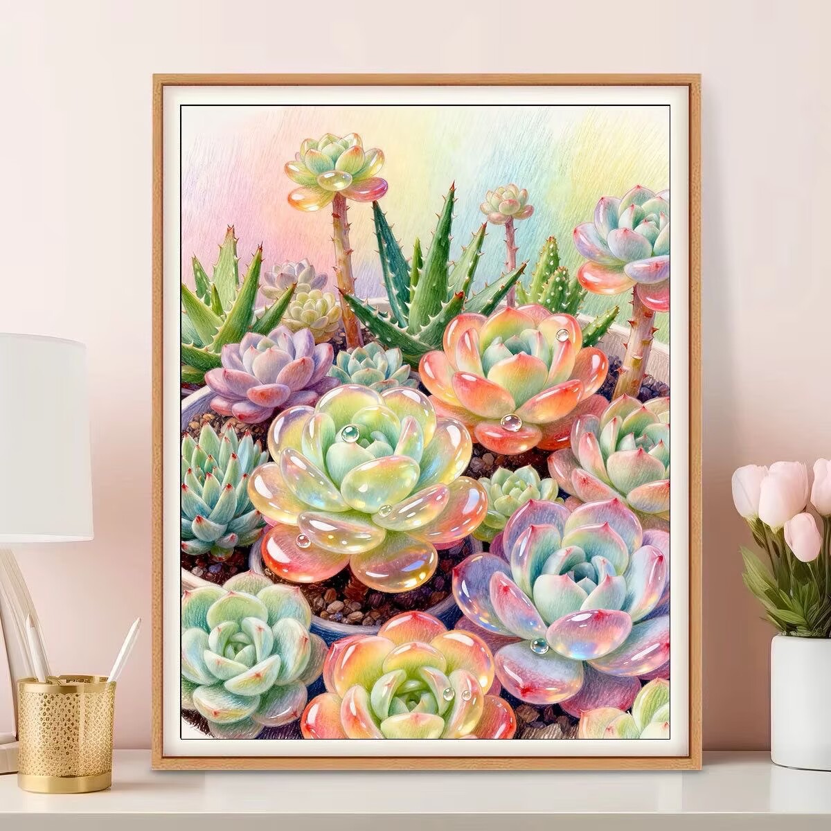 DIY 9CT 14ct Cross Stitch Embr - огляд і ціна Succulent Set