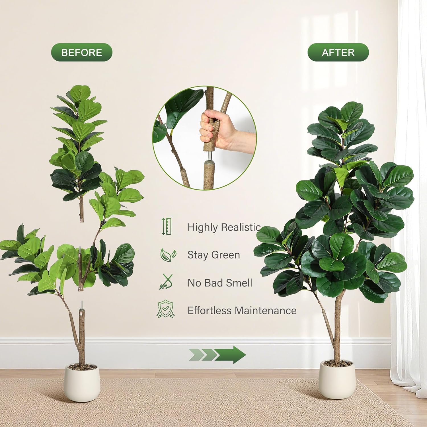 4-7 FT Fiddle Leaf Fig Tree Ar - огляд і ціна Fiddle Leaf Fig