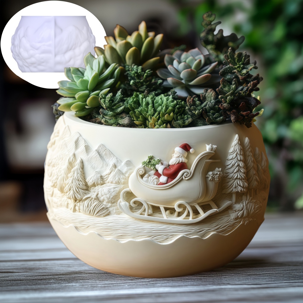 Cedar Sled Santa Claus Relief  - огляд і ціна Succulent Set
